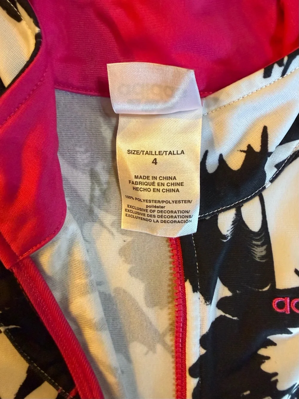 adidas Black, White & Hot Pink Floral Track Set